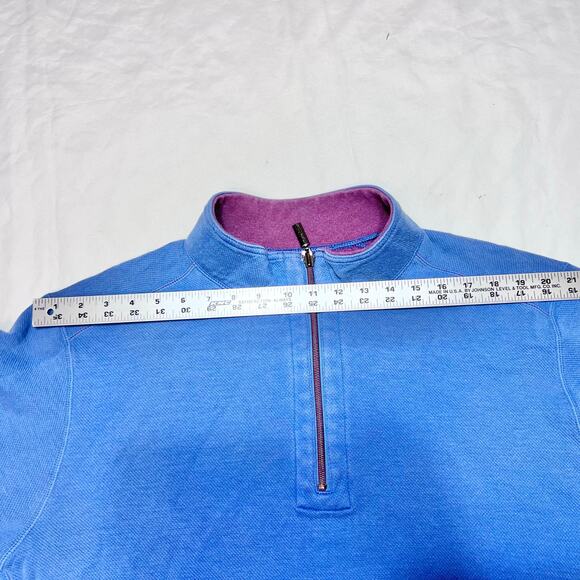 Tommy Bahama Reversible 1/4 Zip Pullover Sweater Men Large Blue Purple Used - Picture 5 of 8